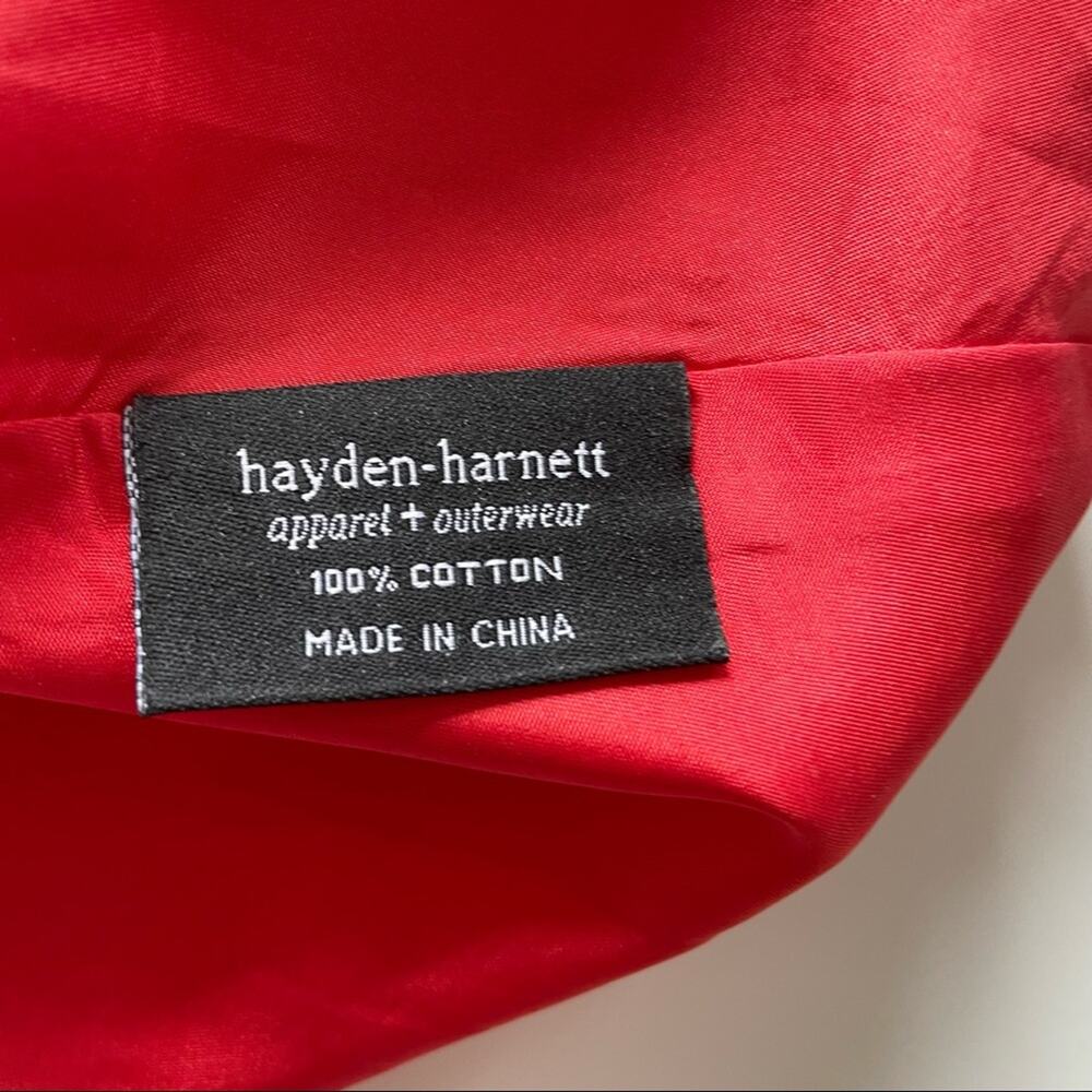 Hayden Harnett Blake Dress Strapless Tulip Pockets Red Zipper Front Red M GUC - Picture 9 of 11